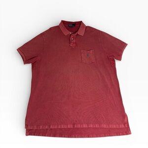 Ralph Lauren Burgundy Pocket Polo with Pony Logo